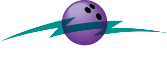 Illustration of a purple bowling ball with three holes and teal swooshes surrounding it, capturing the thrill of motion you'll find at Spare Time Texas—a premier destination for family fun and bowling excitement.